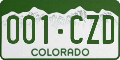 CO license plate 001CZD