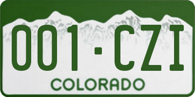 CO license plate 001CZI