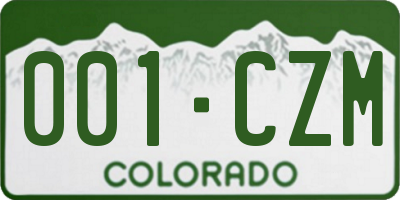 CO license plate 001CZM