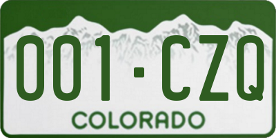 CO license plate 001CZQ