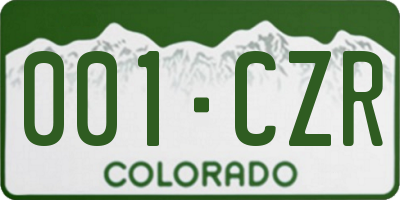 CO license plate 001CZR