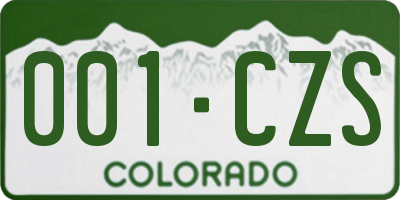 CO license plate 001CZS