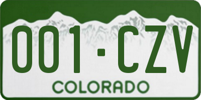 CO license plate 001CZV