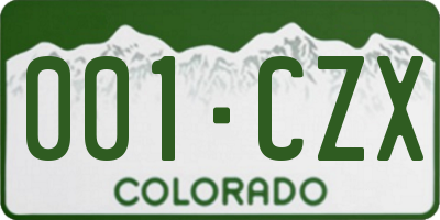 CO license plate 001CZX