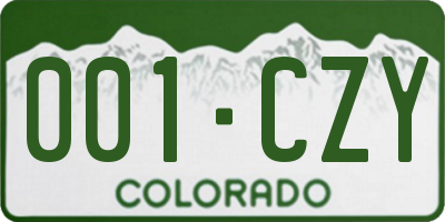 CO license plate 001CZY