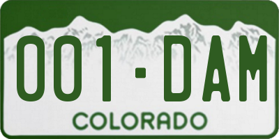 CO license plate 001DAM