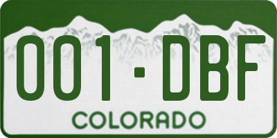 CO license plate 001DBF