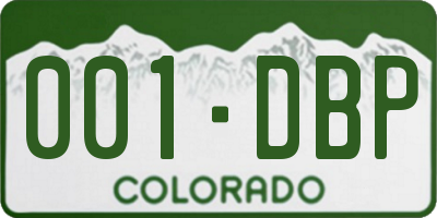 CO license plate 001DBP