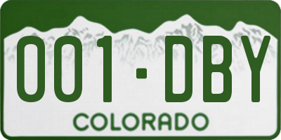 CO license plate 001DBY