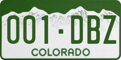 CO license plate 001DBZ