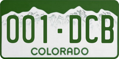 CO license plate 001DCB