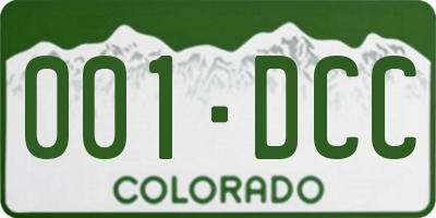 CO license plate 001DCC