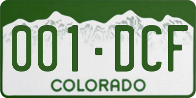 CO license plate 001DCF