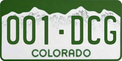 CO license plate 001DCG