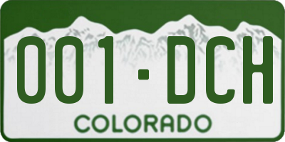 CO license plate 001DCH