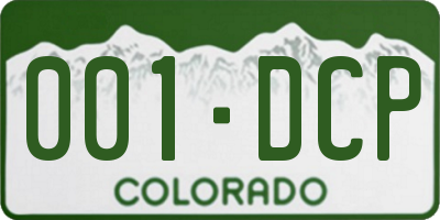 CO license plate 001DCP