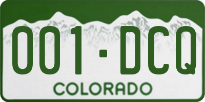 CO license plate 001DCQ