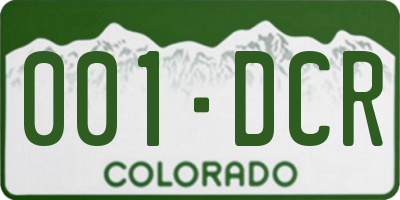 CO license plate 001DCR