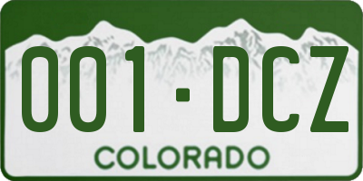 CO license plate 001DCZ