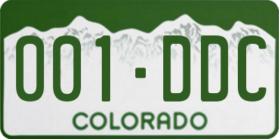 CO license plate 001DDC