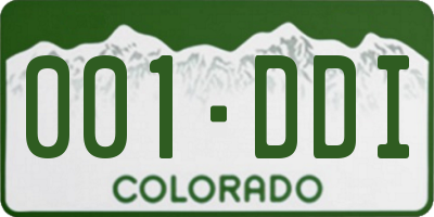 CO license plate 001DDI