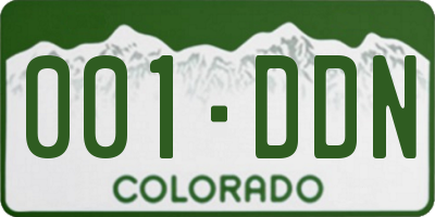 CO license plate 001DDN