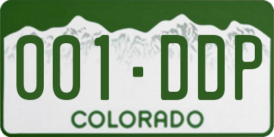 CO license plate 001DDP