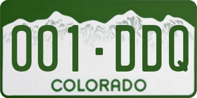 CO license plate 001DDQ