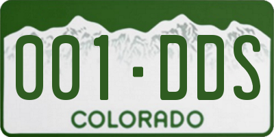 CO license plate 001DDS