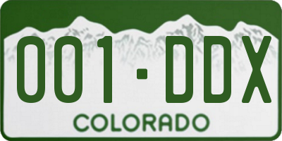 CO license plate 001DDX