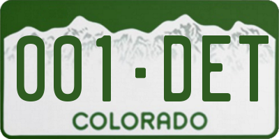 CO license plate 001DET