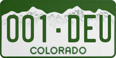 CO license plate 001DEU