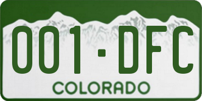 CO license plate 001DFC