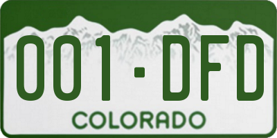 CO license plate 001DFD