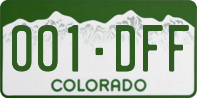 CO license plate 001DFF