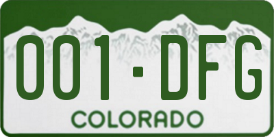 CO license plate 001DFG