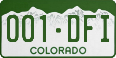 CO license plate 001DFI