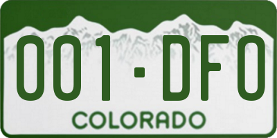 CO license plate 001DFO