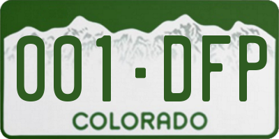 CO license plate 001DFP