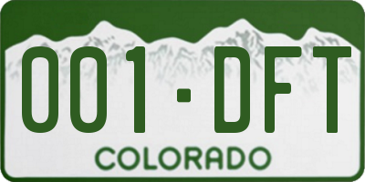 CO license plate 001DFT