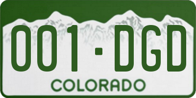 CO license plate 001DGD