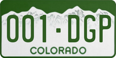 CO license plate 001DGP