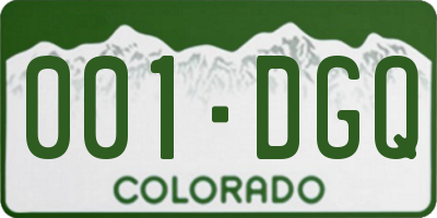 CO license plate 001DGQ