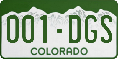 CO license plate 001DGS