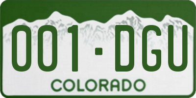 CO license plate 001DGU