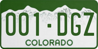 CO license plate 001DGZ