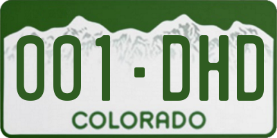 CO license plate 001DHD