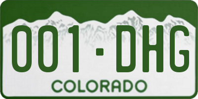 CO license plate 001DHG