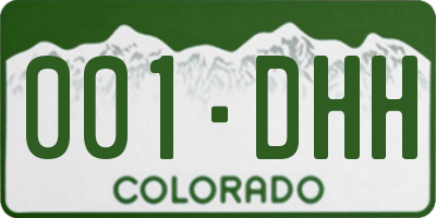 CO license plate 001DHH