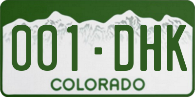 CO license plate 001DHK